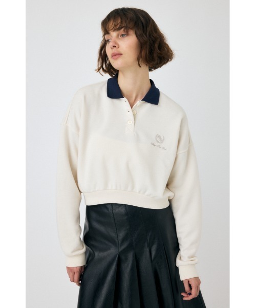 MOUSSY（マウジー）の「EMBROIDERY POLO プルオーバー（スウェット・レディース・オフホワイト/ネイビー/ボルドー・FREE）」の19枚目の写真