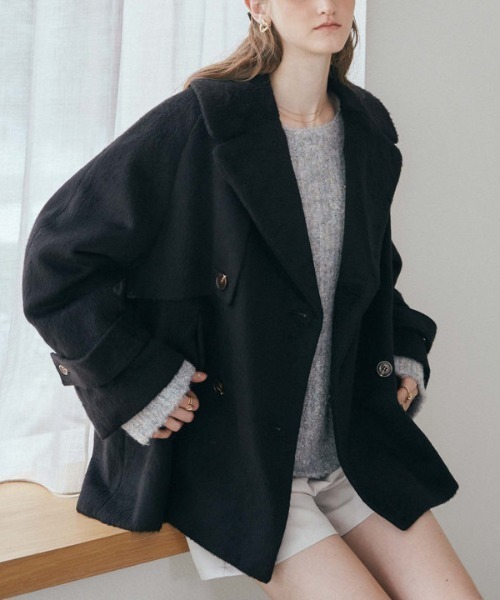 archives（アルシーヴ）の「シャギーダブルコート（その他アウター・レディース・アイボリー/グレー/ブラック・MEDIUM）」の7枚目の写真