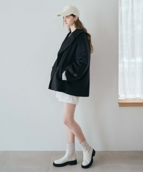 archives（アルシーヴ）の「シャギーダブルコート（その他アウター・レディース・アイボリー/グレー/ブラック・MEDIUM）」の9枚目の写真