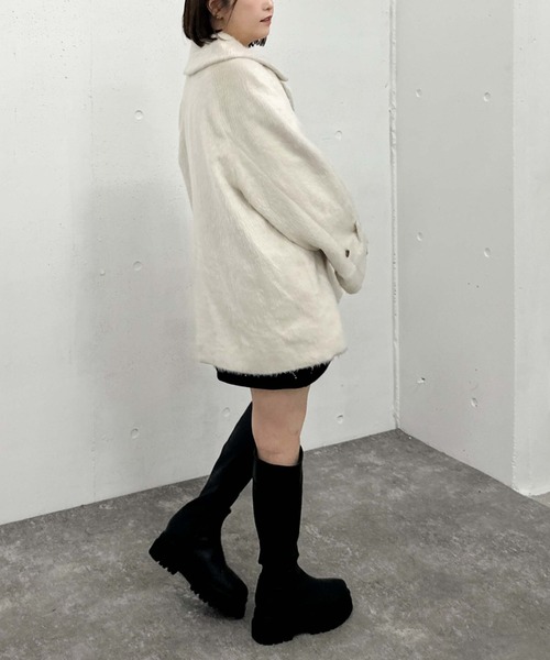 archives（アルシーヴ）の「シャギーダブルコート（その他アウター・レディース・アイボリー/グレー/ブラック・MEDIUM）」の18枚目の写真
