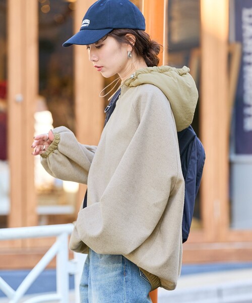 【セール】限定展開 中綿 異素材 ドッキング 切り替え パーカー（パーカー）｜FREAK'S STORE（フリークスストア）