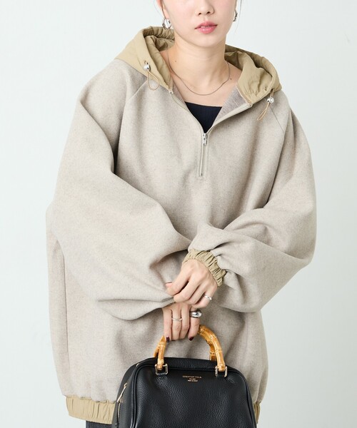 【セール】限定展開 中綿 異素材 ドッキング 切り替え パーカー（パーカー）｜FREAK'S STORE（フリークスストア）