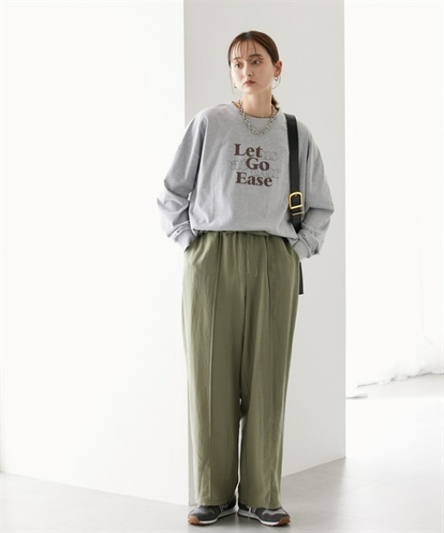 nissen(ニッセン)の「ゆったりシルエット長袖ロゴTシャツ(Tシャツ/カットソー・レディース・ブラック/モスグリーン系/ホワイト系/グレー/グレー系/モスグリーン/ホワイト/ブラック系・S/M/L/LL)」の16枚目の写真