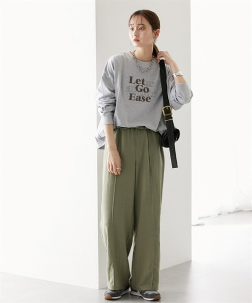 nissen(ニッセン)の「ゆったりシルエット長袖ロゴTシャツ(Tシャツ/カットソー・レディース・ブラック/モスグリーン系/ホワイト系/グレー/グレー系/モスグリーン/ホワイト/ブラック系・S/M/L/LL)」の17枚目の写真