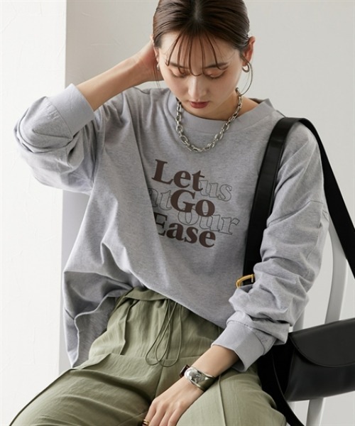 nissen(ニッセン)の「ゆったりシルエット長袖ロゴTシャツ(Tシャツ/カットソー・レディース・ブラック/モスグリーン系/ホワイト系/グレー/グレー系/モスグリーン/ホワイト/ブラック系・S/M/L/LL)」の19枚目の写真