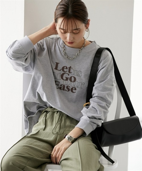 nissen(ニッセン)の「ゆったりシルエット長袖ロゴTシャツ(Tシャツ/カットソー・レディース・ブラック/モスグリーン系/ホワイト系/グレー/グレー系/モスグリーン/ホワイト/ブラック系・S/M/L/LL)」の13枚目の写真