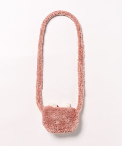 KP DECO（ケーピーデコ）の「mimi付きシャギーフリースポシェット(Free)（ショルダーバッグ・キッズ・オフホワイト/サーモンピンク・FREE）」の3枚目の写真