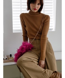 color rib turtle knit