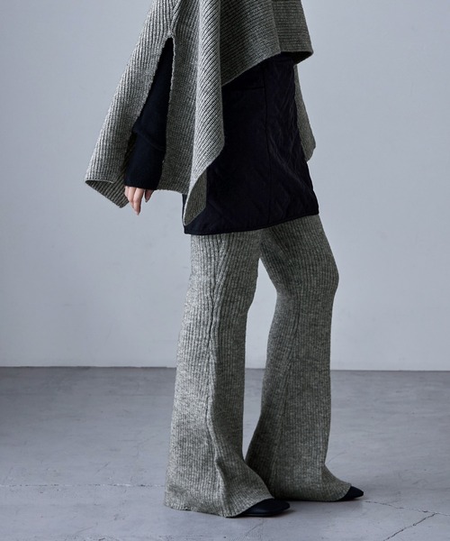 etoll.（エトル）の「アルパカタッチリブニットフレアパンツ（その他パンツ・レディース・モカ/グレー/ブラック・FREE）」の13枚目の写真