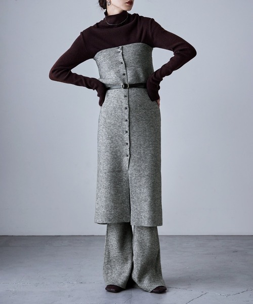 etoll.（エトル）の「アルパカタッチリブニットフレアパンツ（その他パンツ・レディース・モカ/グレー/ブラック・FREE）」の16枚目の写真