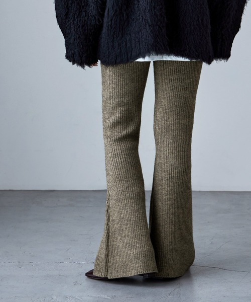 etoll.（エトル）の「アルパカタッチリブニットフレアパンツ（その他パンツ・レディース・モカ/グレー/ブラック・FREE）」の11枚目の写真