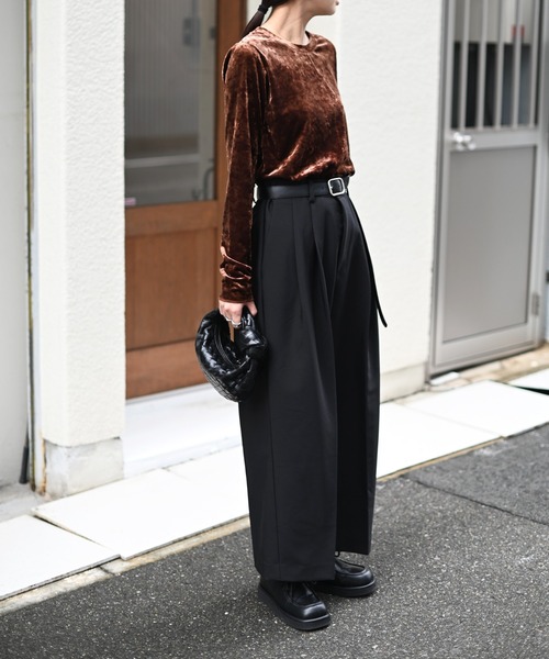 Marient（マリエント）の「ベロアTOPS（Tシャツ/カットソー・レディース・ブラック/ダークブラウン/ブラウン・FREE）」の22枚目の写真