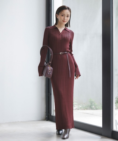 anuans（アニュアンス）の「スキッパータイトワンピース（ワンピース