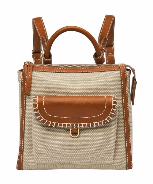 FOSSIL(フォッシル)の「フォッシル リュックサック レディース キャンバス/コットン ライトブラウン 7.9インチのiPad収納可 ZB1838248(バックパック/リュック・レディース・ベージュ・FREE)」の9枚目の写真