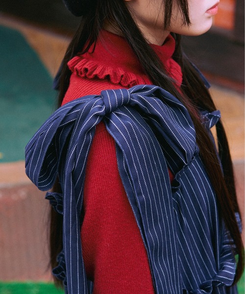 クティールとレトロ】2WAYビッグリボンアソートティアードワンピース