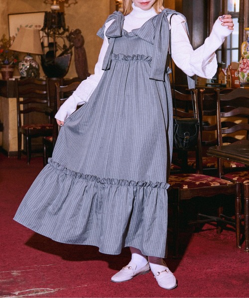 Dior ニットワンピース　ピンクレッド　ウールカシミヤ　140 150 クティールとレトロ】2WAYビッグリボンアソートティアード