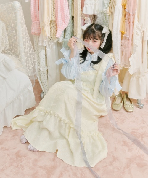クティールとレトロ】2wayビッグリボンアソートフリルキャミワンピース