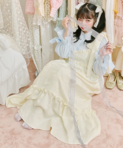 ✨お着換え用✨ミニョネット用ワンピース＆コートセット　ビスクドール　リプロ クティールとレトロ】2wayビッグリボンアソートフリルキャミワンピース