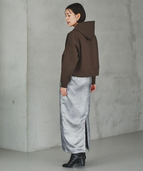 F by ROSSO(エフバイロッソ)の「F by ROSSO 『UR TECH』裏起毛ポンチプルパーカー(パーカー・レディース・モカ/ブラック・FREE)」の7枚目の写真