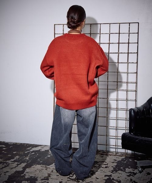 PBLIM(ページボーイリム)の「《UNISEX》ハートレコードニット(ニット/セーター・レディース・チャコールグレー/アイボリー/テラコッタ・FREE)」の5枚目の写真