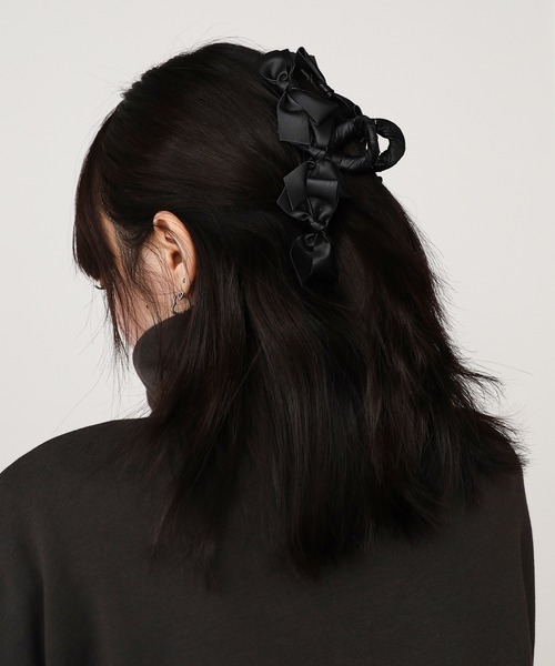 ヘアアクセサリー tresse Leather Ruban Clip in Black TRESSE/トレス LEATHER RUBAN CLIP ヘアクリップ（バレッタ/ヘア