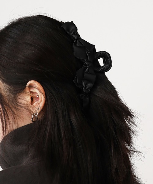 TRESSE レザーRUBAN リボンヘアクリップ LEATHER-RUBAN-