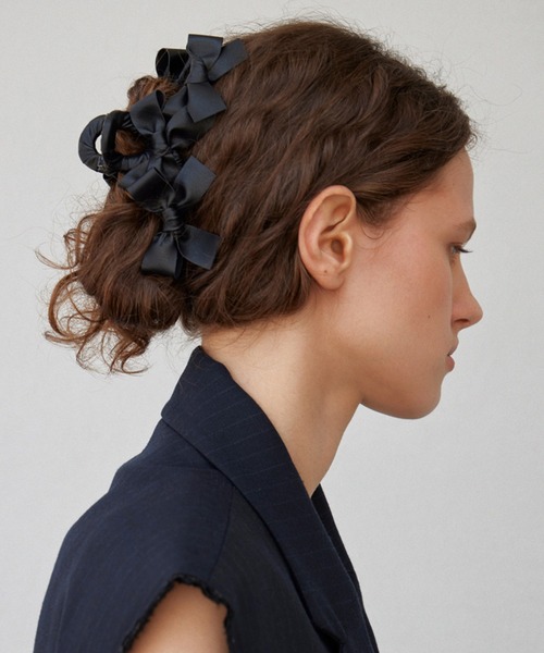 TRESSE LEATHER RUBAN リボンヘアクリップ TRESSE/トレス LEATHER RUBAN CLIP ヘアクリップ（バレッタ/ヘア