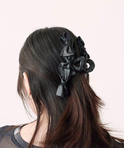TRESSE LEATHER RUBAN リボンヘアクリップ TRESSE/トレス LEATHER RUBAN CLIP ヘアクリップ（バレッタ/ヘア