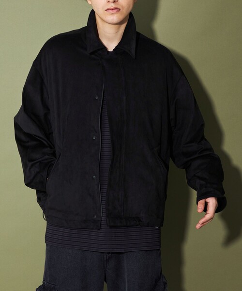 CITEN（シテン）の「＜CITEN＞スエードライクバルーンシャツジャケット（ブルゾン・メンズ・ブラック/ベージュ・M/L）」の6枚目の写真