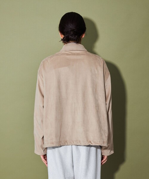 CITEN（シテン）の「＜CITEN＞スエードライクバルーンシャツジャケット（ブルゾン・メンズ・ブラック/ベージュ・M/L）」の12枚目の写真