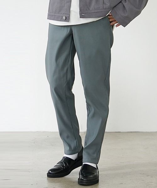 MinoriTY（マイノリティ）の「【MinoriTY】裏起毛ウォームツイル素材 テーパードイージースラックスパンツ／ベルトループ付き 無地・チェック・ストライプ展開 きれいめ大人シルエット セミワイド ストレッチ素材 メンズ 冬服 アウトドア（その他パンツ・メンズ・ブラック/ラベンダー/グリーン/ストライプ/チェック・S/L/M）」の15枚目の写真