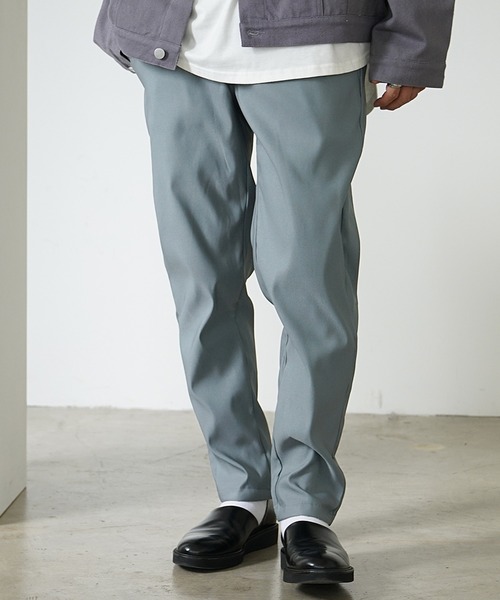 MinoriTY（マイノリティ）の「【MinoriTY】裏起毛ウォームツイル素材 テーパードイージースラックスパンツ／ベルトループ付き 無地・チェック・ストライプ展開 きれいめ大人シルエット セミワイド ストレッチ素材 メンズ 冬服 アウトドア（その他パンツ・メンズ・ブラック/ラベンダー/グリーン/ストライプ/チェック・S/L/M）」の16枚目の写真