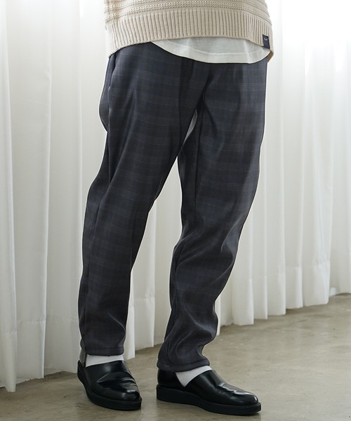 MinoriTY（マイノリティ）の「【MinoriTY】裏起毛ウォームツイル素材 テーパードイージースラックスパンツ／ベルトループ付き 無地・チェック・ストライプ展開 きれいめ大人シルエット セミワイド ストレッチ素材 メンズ 冬服 アウトドア（その他パンツ・メンズ・ブラック/ラベンダー/グリーン/ストライプ/チェック・S/L/M）」の19枚目の写真