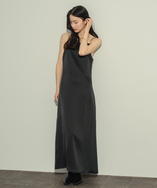 SENEE サテンキャミワンピース アイボリー satin cami onepiece (サテンキャミワンピース)（ワンピース