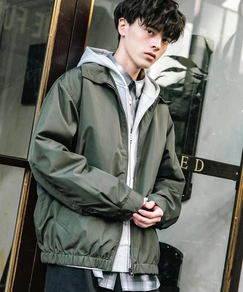Rocky Monroe(ロッキーモンロー)の「オーバーサイズ ポリDEWSPOショート丈ブルゾン スイングトップ(ブルゾン・メンズ・ブラック/カーキ/ネイビー・M/L/XL)」の13枚目の写真