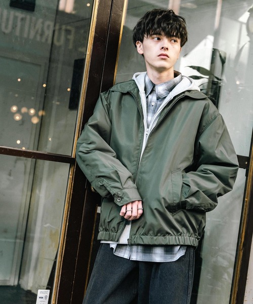 Rocky Monroe(ロッキーモンロー)の「オーバーサイズ ポリDEWSPOショート丈ブルゾン スイングトップ(ブルゾン・メンズ・ブラック/カーキ/ネイビー・M/L/XL)」の14枚目の写真