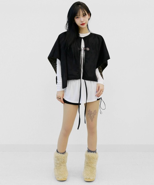 minsobi（ミンソビ）の「スリムフィットシャーリングワンピース ローライズミニーワンピース シャーリングミニワンピ 裏起毛 冬ワンピース タイトワンピース（ワンピース・レディース・ブラック/ブラウン/アイボリー・FREE）」の16枚目の写真