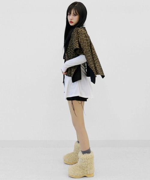 minsobi（ミンソビ）の「スリムフィットシャーリングワンピース ローライズミニーワンピース シャーリングミニワンピ 裏起毛 冬ワンピース タイトワンピース（ワンピース・レディース・ブラック/ブラウン/アイボリー・FREE）」の14枚目の写真