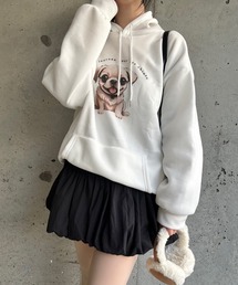 dogプリントパーカー