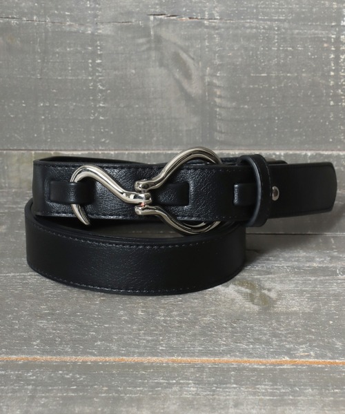 MARUKAWA（マルカワ）の「シルバー フックバックル ベルト 30mm（ベルト・レディース・ブラック/ホワイト/ダークブラウン・FREE）」の2枚目の写真