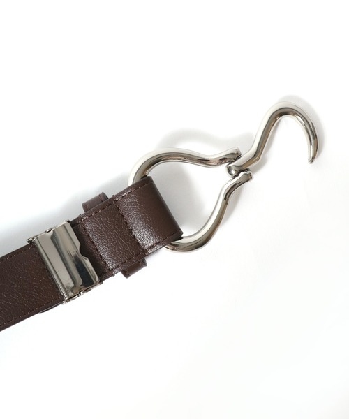 MARUKAWA（マルカワ）の「シルバー フックバックル ベルト 30mm（ベルト・レディース・ブラック/ホワイト/ダークブラウン・FREE）」の9枚目の写真