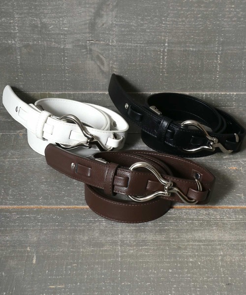 MARUKAWA（マルカワ）の「シルバー フックバックル ベルト 30mm（ベルト・レディース・ブラック/ホワイト/ダークブラウン・FREE）」の4枚目の写真