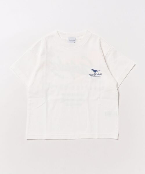 GROOVY COLORS(グルービーカラーズ)の「DINOSAUR SOUNDS Tee(Tシャツ/カットソー・キッズ・ライトブルー/ホワイト・120/110/100)」の2枚目の写真