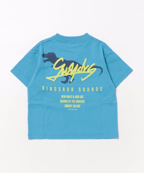 GROOVY COLORS(グルービーカラーズ)の「DINOSAUR SOUNDS Tee(Tシャツ/カットソー・キッズ・ライトブルー/ホワイト・120/110/100)」の5枚目の写真