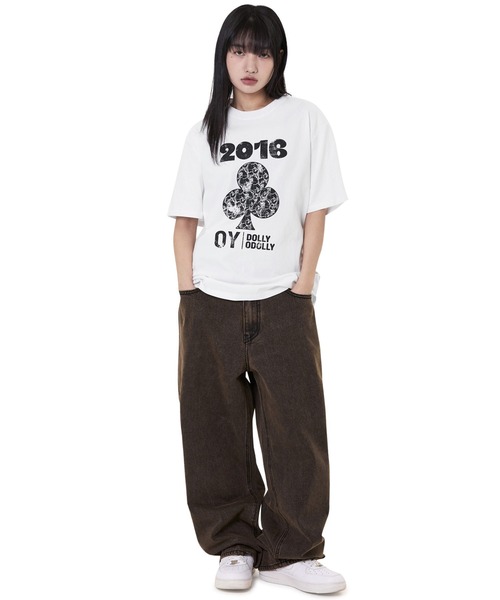 OY(オーワイ)の「『OY/オーワイ』 CLOVER ODOLLY TEE/クローバーオードリー半袖Tシャツ(Tシャツ/カットソー・レディース・ブラック/ホワイト・XL/M)」の12枚目の写真