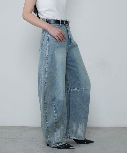 le ELMi(ルエルミ)の「Foil paint curve denim pants / ホイルペイントカーブデニムパンツ(デニムパンツ・レディース・ブラック/ライトブルー/ブルー・S/M)」の20枚目の写真
