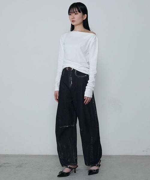 le ELMi(ルエルミ)の「Foil paint curve denim pants / ホイルペイントカーブデニムパンツ(デニムパンツ・レディース・ブラック/ライトブルー/ブルー・S/M)」の10枚目の写真