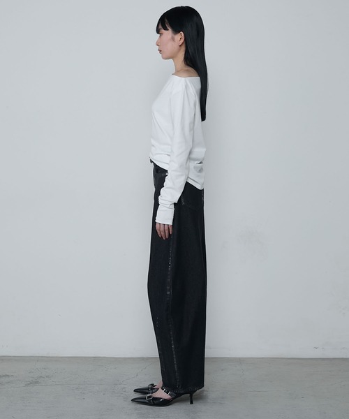 le ELMi(ルエルミ)の「Foil paint curve denim pants / ホイルペイントカーブデニムパンツ(デニムパンツ・レディース・ブラック/ライトブルー/ブルー・S/M)」の11枚目の写真