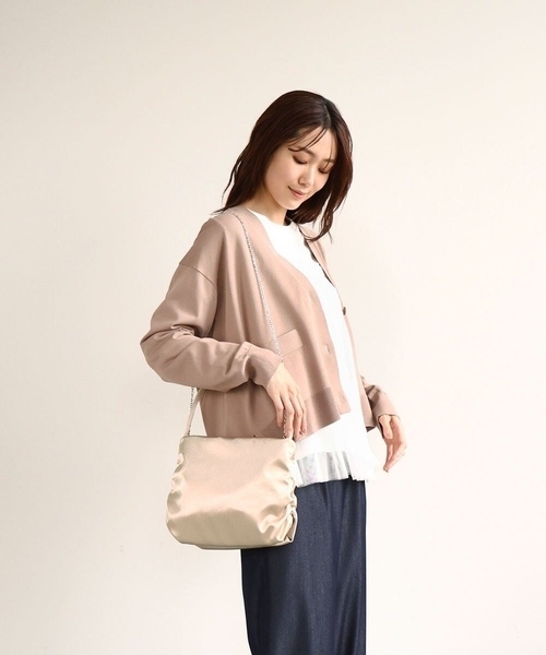 MK MICHEL KLEIN（エムケーミッシェルクラン）の「[2WAY]サイドギャザーサテントートバッグ（ハンドバッグ・レディース・ブラック/ベージュ/グレー・00）」の22枚目の写真