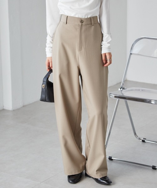 RANAN（ラナン）の「【4サイズ展開】きれいめ素材カーブスラックス（その他パンツ・レディース・ブラック/アイボリー/グレー/ベージュ・LL/L/M/S）」の4枚目の写真